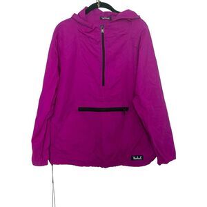 Woolrich Windbreaker Anorak Pullover Jacket bright Pink Size Large